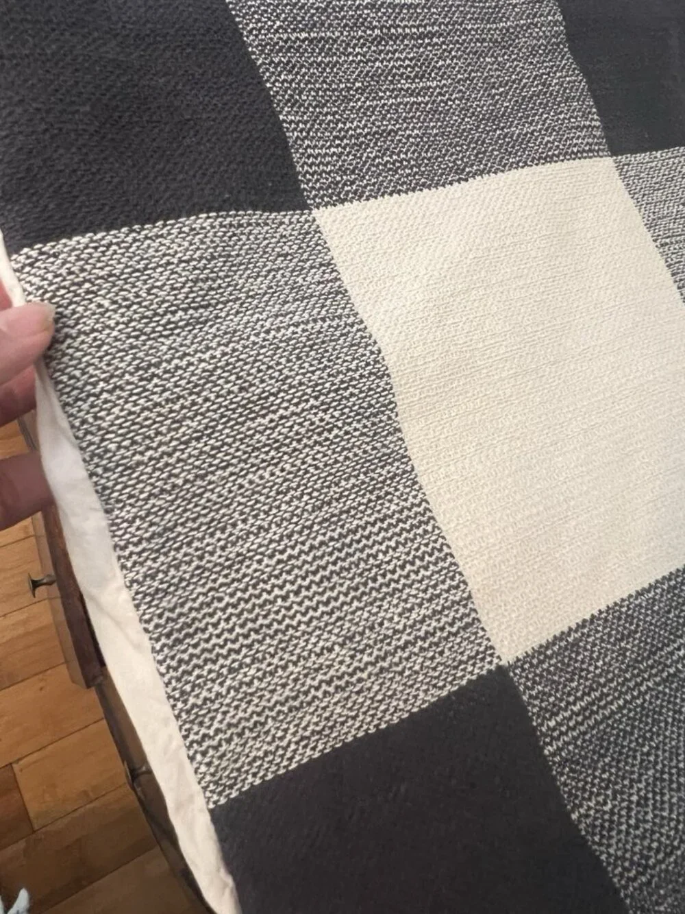 1 Pottery Barn Bryce Euro Buffalo Plaid Pillow Sham Charcoal Ivory